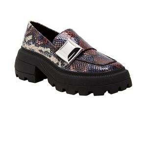 Katy Perry Women's the Geli Combat Loafers - Red Snake Skim